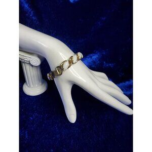 Vintage 1950's Signed Coro Pat Pending Goldtone Link & White Lucite Marquise Bra